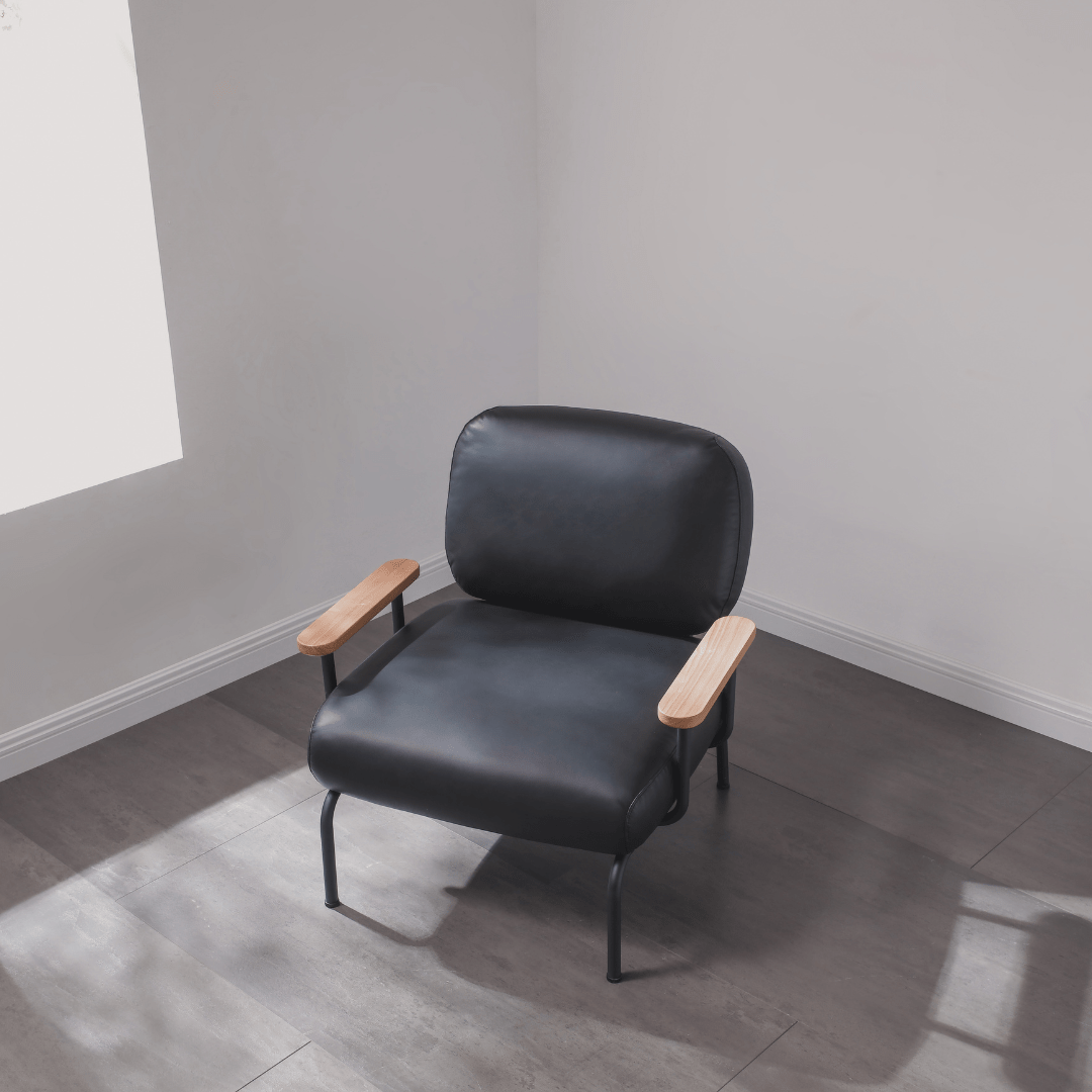 Seek & Ramble Accent Chair Mattia Mid Century Modern Occasional Armchair Leather