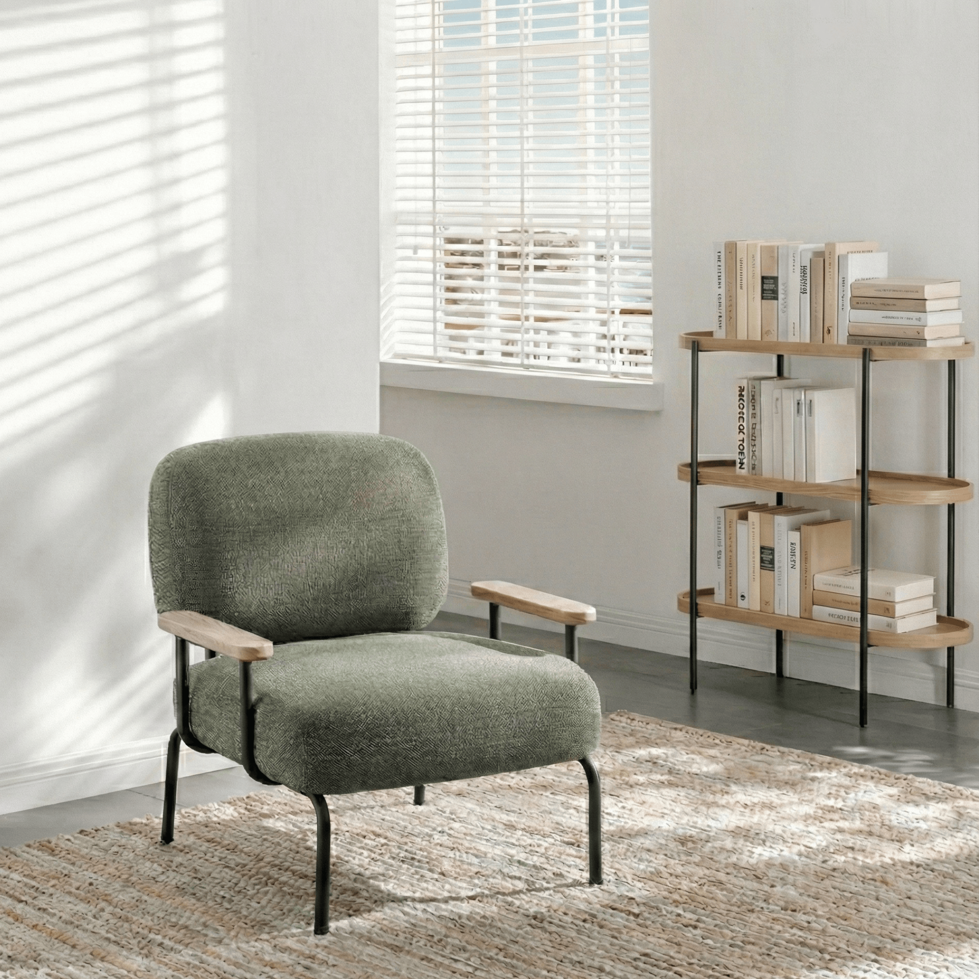 Seek & Ramble Accent Chair Mattia Modern Occasional Upholstered Armchair Olive