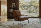 Seek & Ramble Accent Chair Mattia Occasional Armchair Leather Tan by Francesco Feliziani