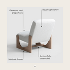 Seek & Ramble Accent Chair Oscar Lounge Chair Boucle Natural & Oak