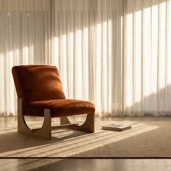 Seek & Ramble Accent Chair Oscar Lounge Chair Brunswick Rust & Oak