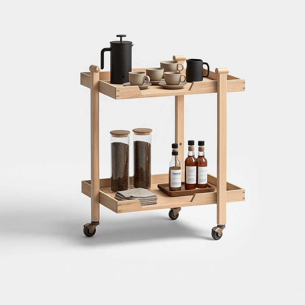 Seek & Ramble Bar Trolley Oscar Natural Oak Bar Trolley