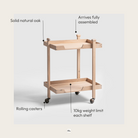 Seek & Ramble Bar Trolley Oscar Natural Oak Trolley
