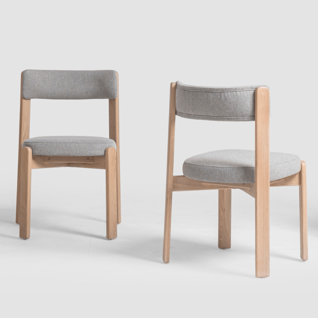 Seek & Ramble Dining chairs Oscar Set of 2 Natural Oak Dining Chair Upholstered Fitzroy Storm