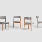 Seek & Ramble Dining chairs Oscar Set of 2 Natural Oak Dining Chair Upholstered Fitzroy Storm