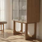 Seek & Ramble Cabinets Oscar Tall Cabinet Natural Oak and Fluted Glass