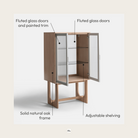 Seek & Ramble Cabinets Oscar Tall Cabinet Natural Oak and Fluted Glass