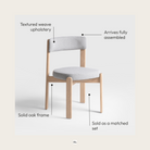 Seek & Ramble Dining chairs Oscar Upholstered Natural Oak Dining Chair Set