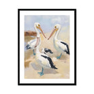 Seek & Ramble Framed Print Pelicans By The Shore Framed & Mounted Print