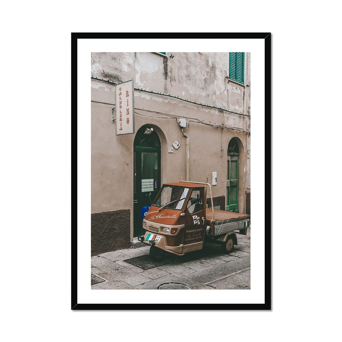 Seek & Ramble Framed Print A1 Portrait / Black Frame Piccolo Auto Italy Framed Print