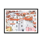 Seek & Ramble Framed Print A1 Landscape / Black Frame Portugal Lisbon Alfama Rooftops Framed Print