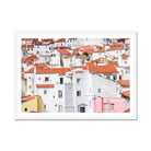 Seek & Ramble Framed Print A1 Landscape / White Frame Portugal Lisbon Alfama Rooftops Framed Print