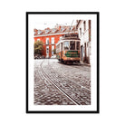 Seek & Ramble Framed Print A1 Portrait / Black Frame Portugal Lisbon Alfama Tram Framed Print