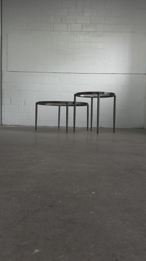 Gatsby coffee and side table set, gunmetal grey