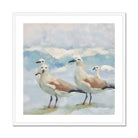 Seek & Ramble Framed 28"x28" / White Frame Seagulls On Blue  Framed & Mounted Print