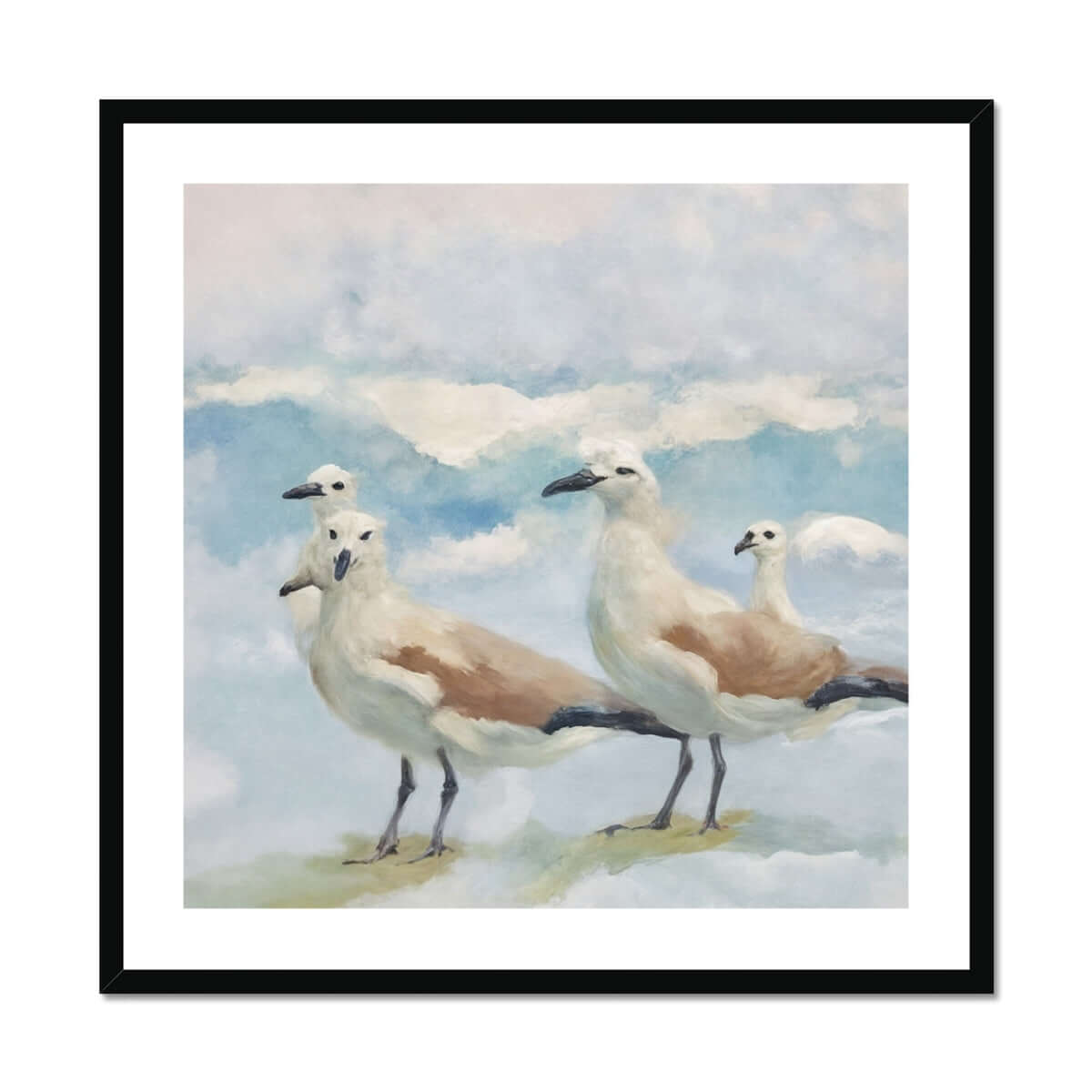 Seek & Ramble Framed Seagulls On Blue  Framed & Mounted Print