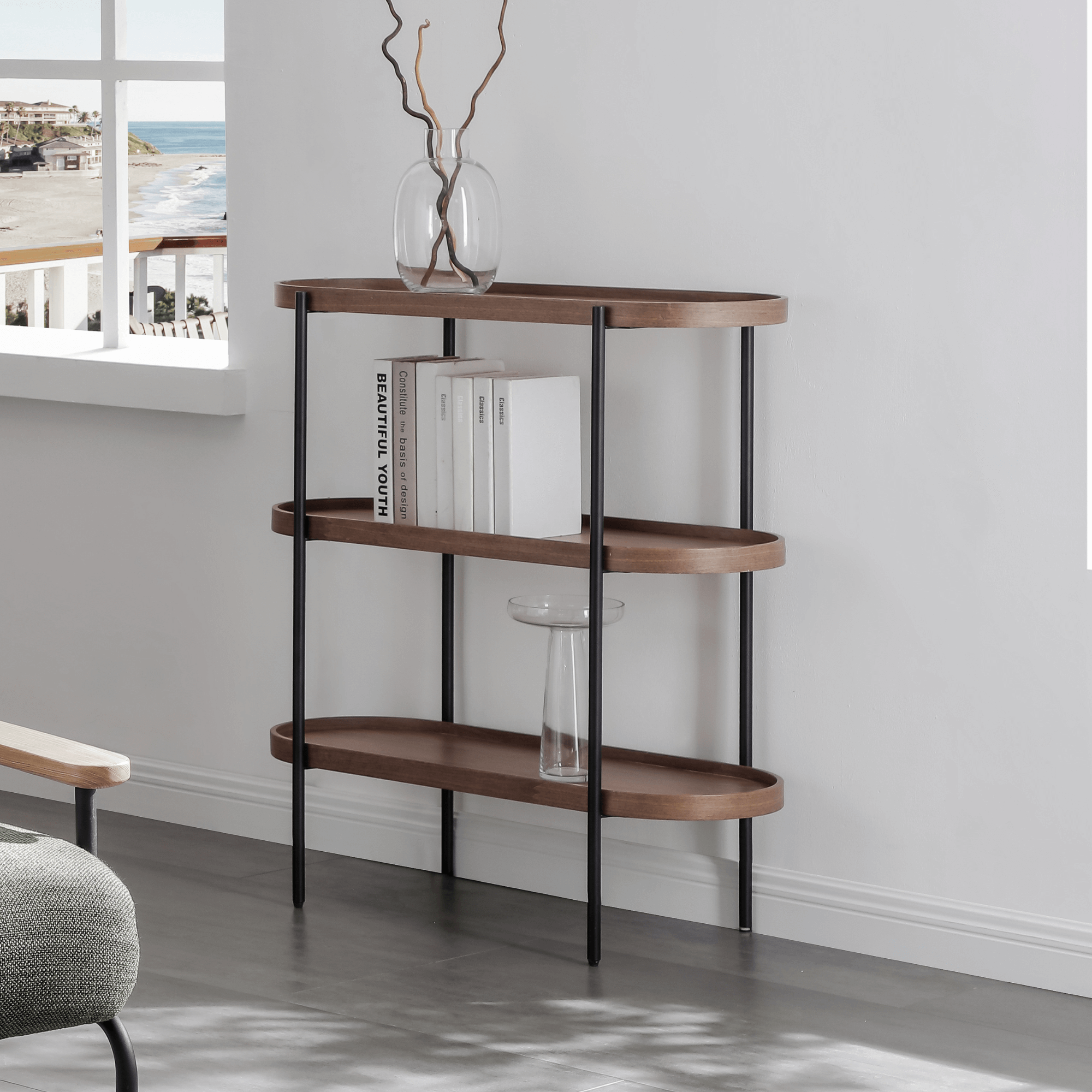 Seek & Ramble Coffee Tables Set of 2 Cleo Natural Ash Coffee Table and 3 Tier Bookcase
