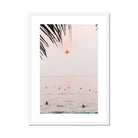 Seek & Ramble Framed A4 Portrait / White Frame Sunset Surfers Bali Coast Framed Print