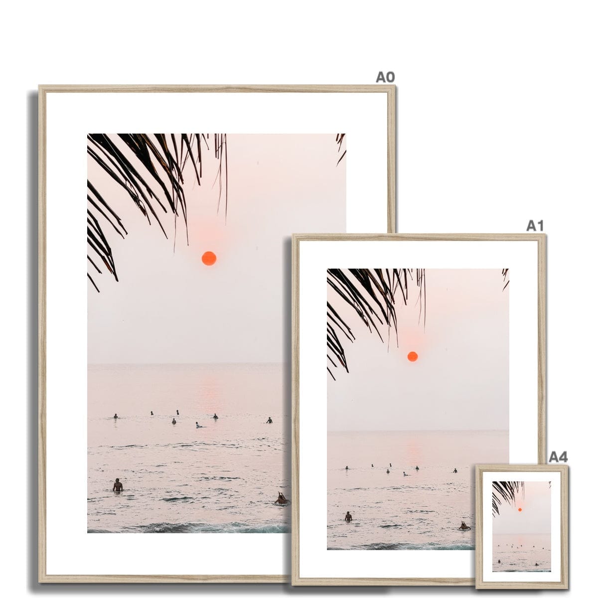 Seek & Ramble Framed Sunset Surfers Bali Coast Framed Print