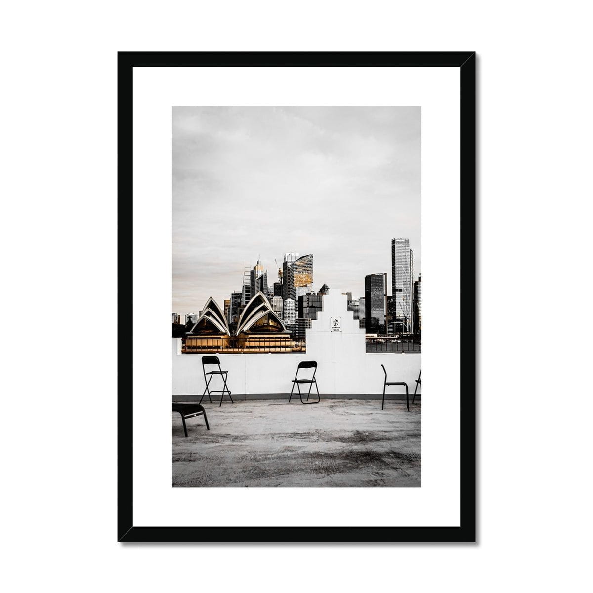 Seek & Ramble Framed A2 Portrait / Black Frame Syd without Colour Framed & Mounted Print