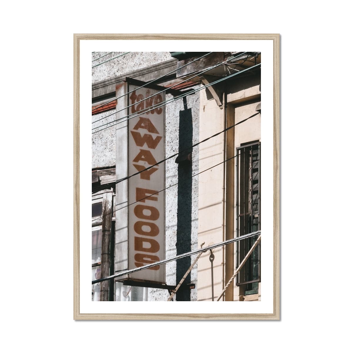 Seek & Ramble Framed A1 Portrait / Natural Frame Take Away Foods  Framed Print