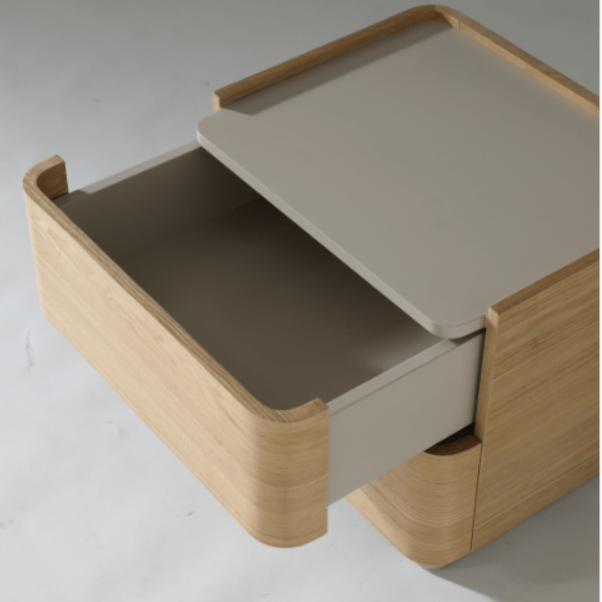 Seek & Ramble Bedsides Xara 2 Drawer Bedside Natural Ash & Warm Grey