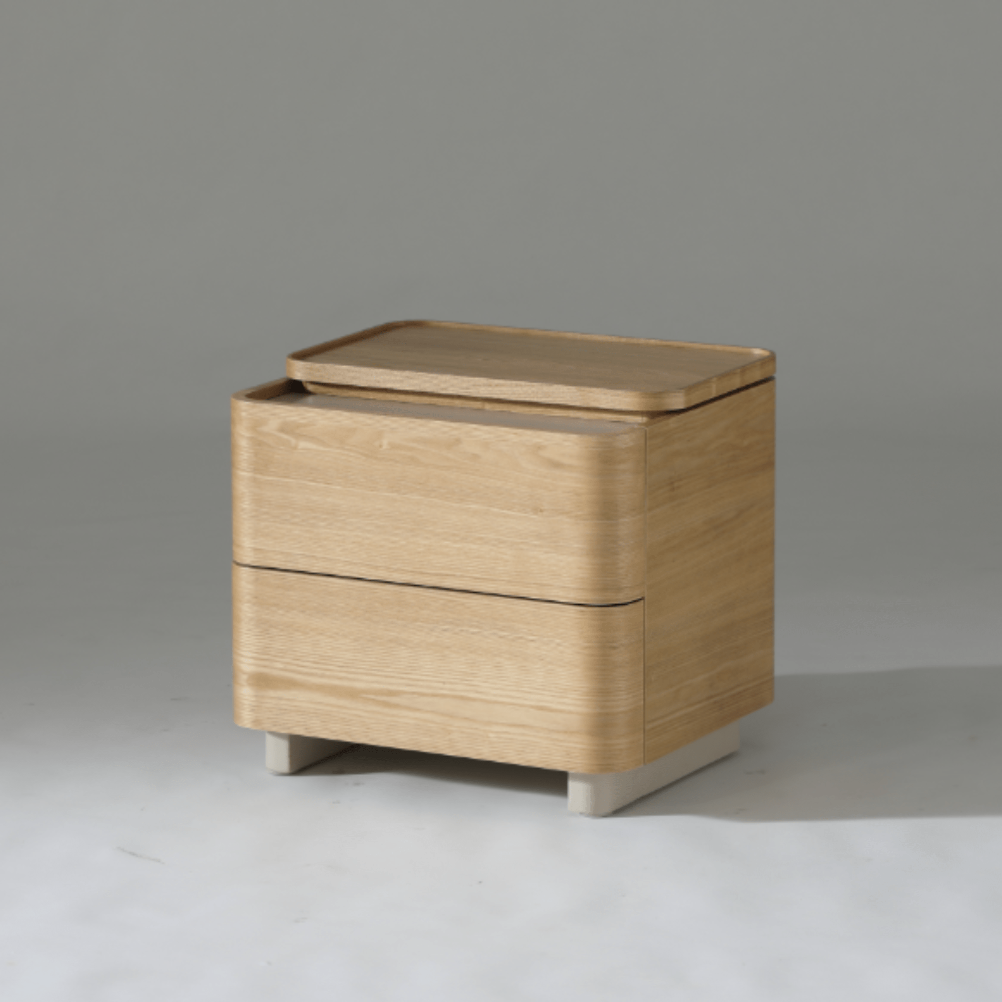 Seek & Ramble Bedsides Xara 2 Drawer Bedside Natural Ash & Warm Grey