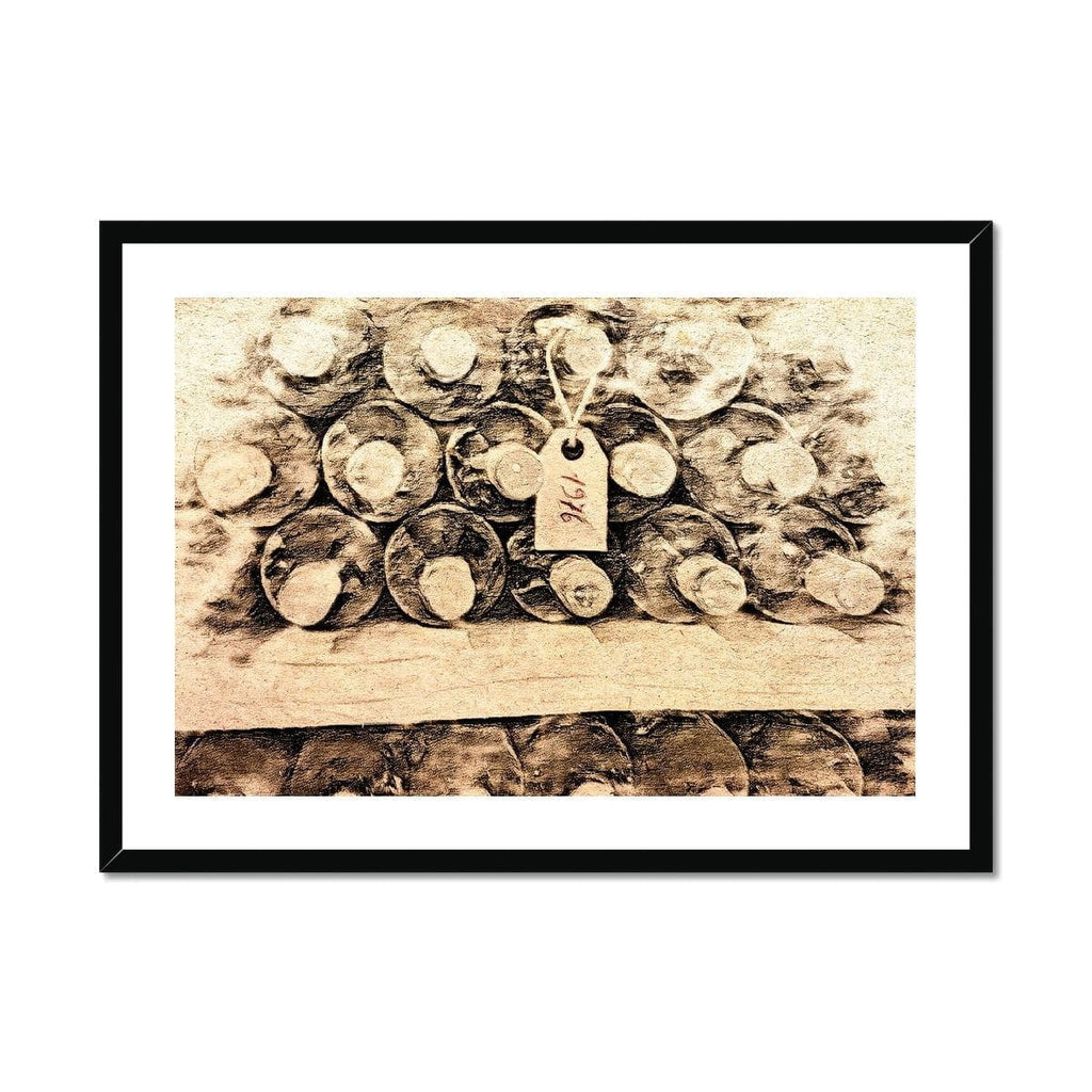 Seek & Ramble Framed A4 Landscape / Black Frame 1976 Vintage Wine Cellar Framed Print Tuscan wine cellar