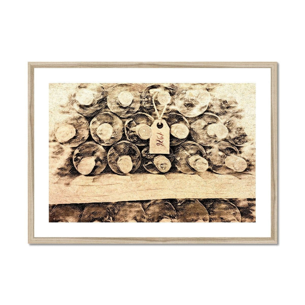 Seek & Ramble Framed A4 Landscape / Natural Frame 1976 Vintage Wine Cellar Framed Print Tuscan wine cellar