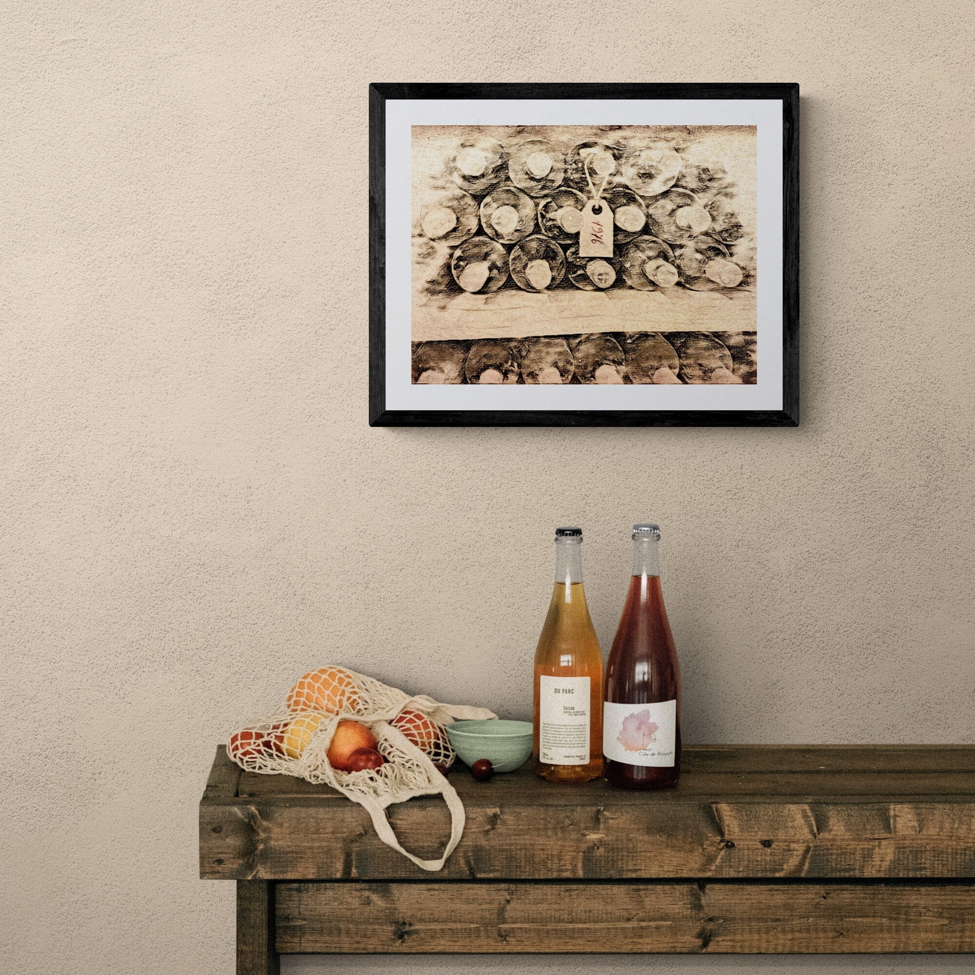 Seek & Ramble Framed 1976 Vintage Wine Cellar Framed Print Tuscan wine cellar