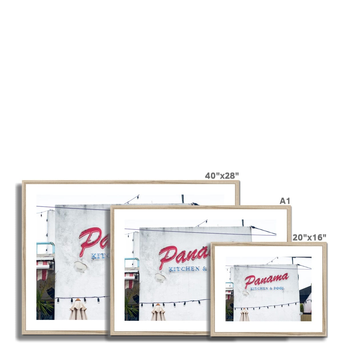 Seek & Ramble Framed Panama Kitchen & Pool  Framed & Mounted Print