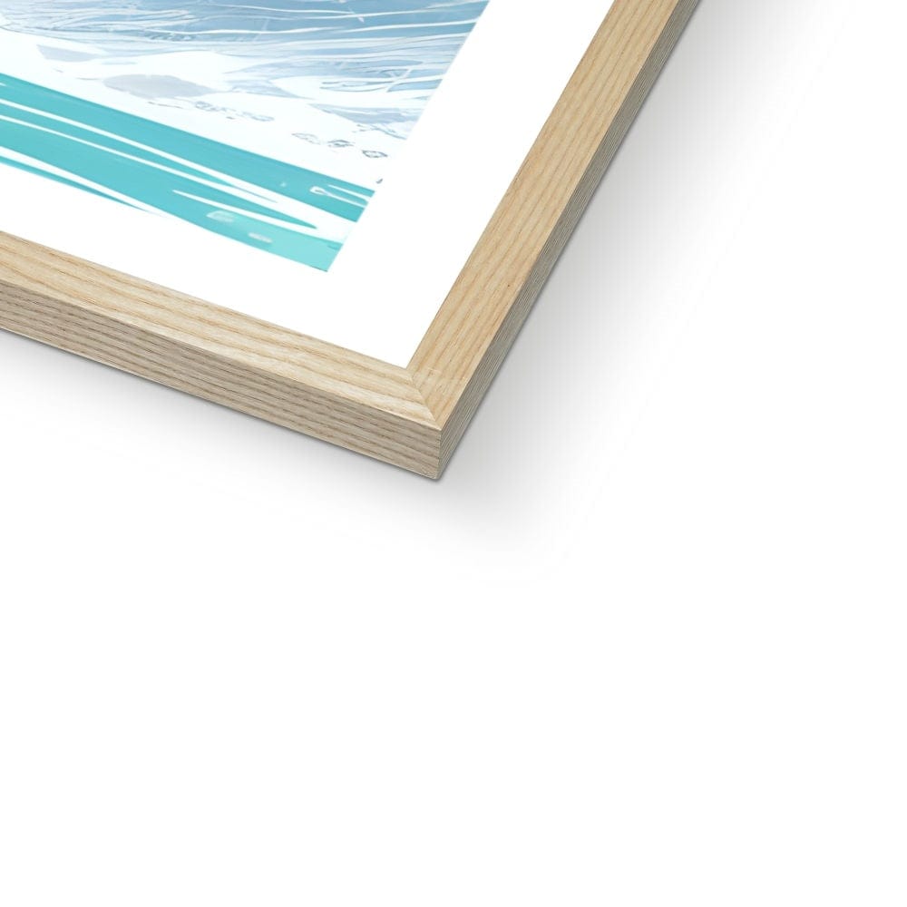 Seek & Ramble Framed Blue Striped Beach Umbrellas Framed Print
