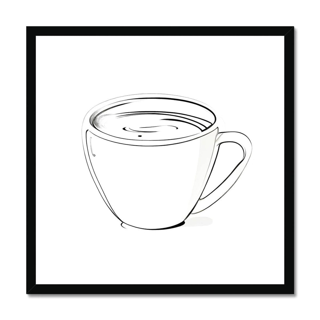 Seek & Ramble Framed 12"x12" / Black Frame Simply Coffee Illustration Framed Print