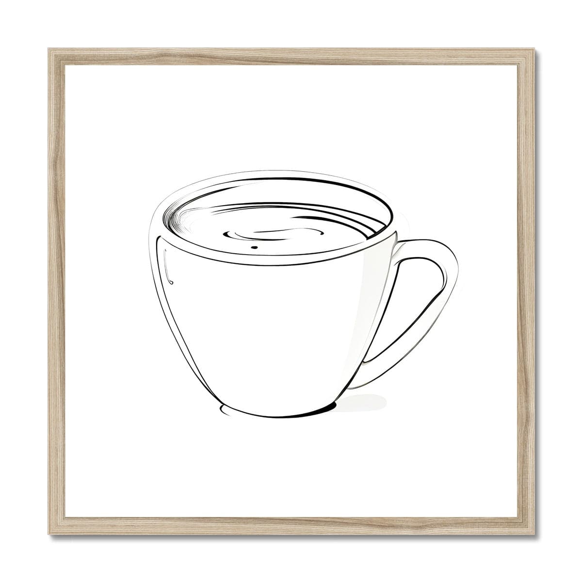 Seek & Ramble Framed 12"x12" / Natural Frame Simply Coffee Illustration Framed Print