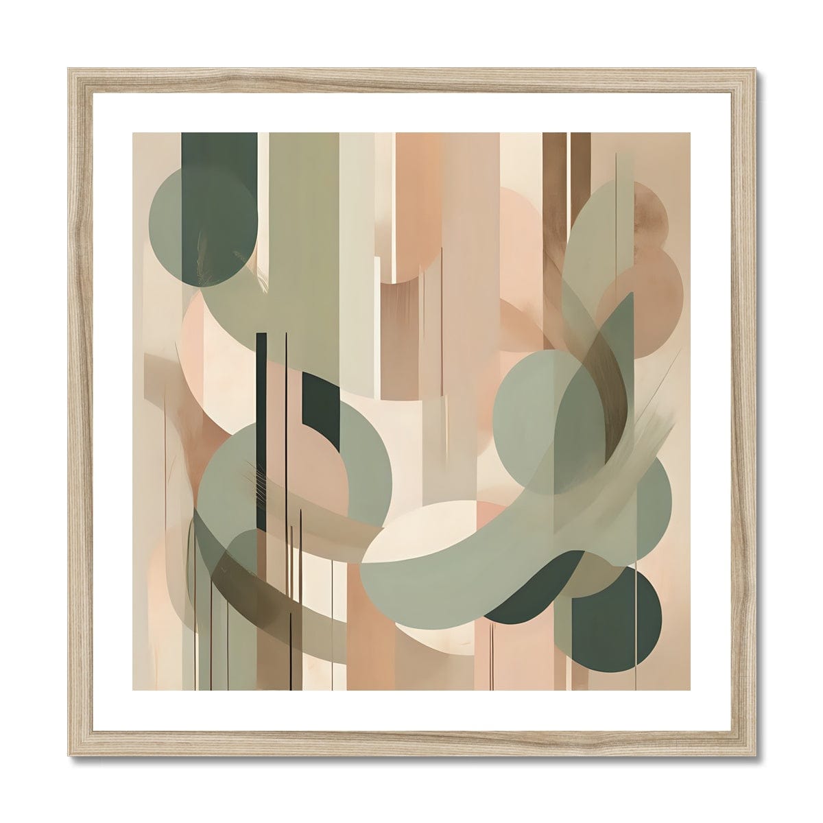 Seek & Ramble Framed 12"x12" / Natural Frame Abstract Sage #2 Framed Print