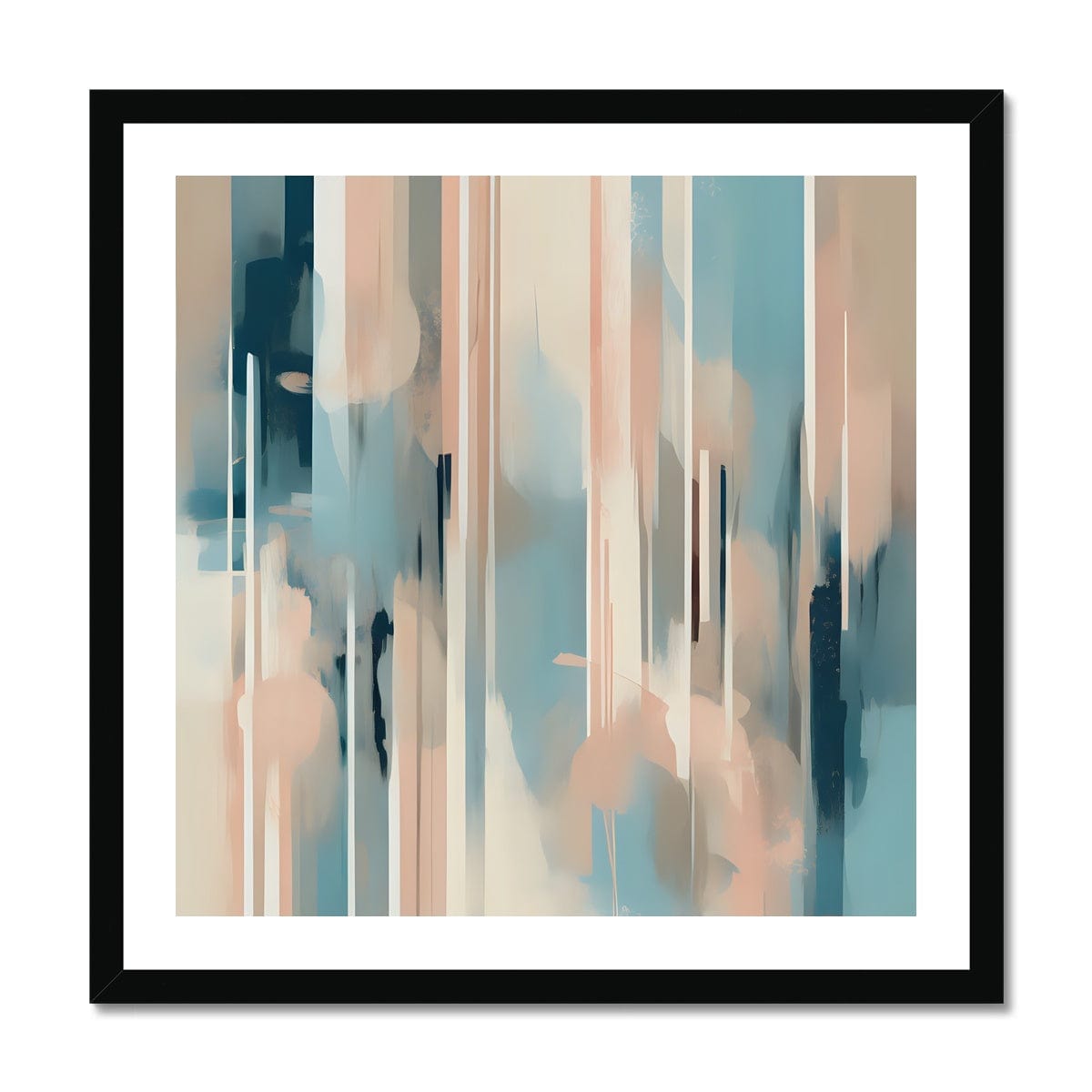 Seek & Ramble Framed 12"x12" / Black Frame Abstract Blues #1 Framed Print