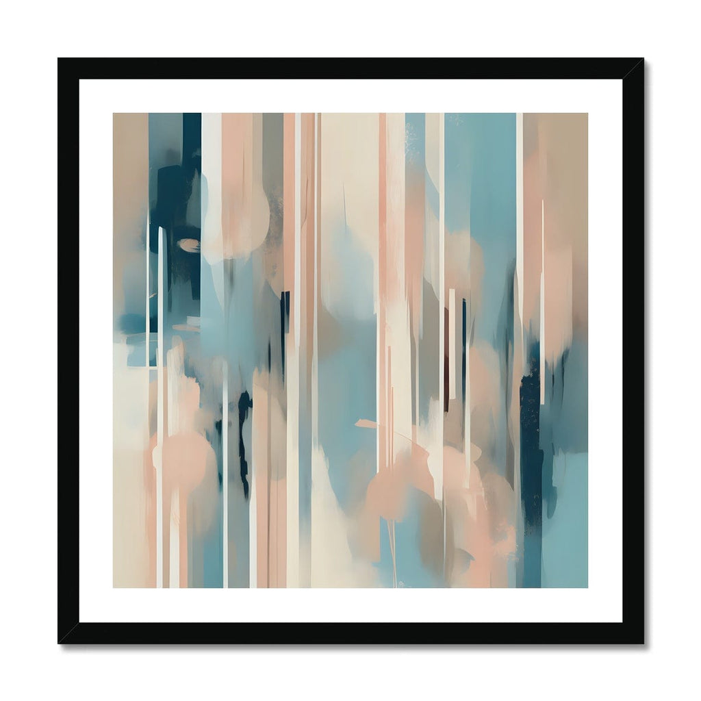 Seek & Ramble Framed 12"x12" / Black Frame Abstract Blues #1 Framed Print