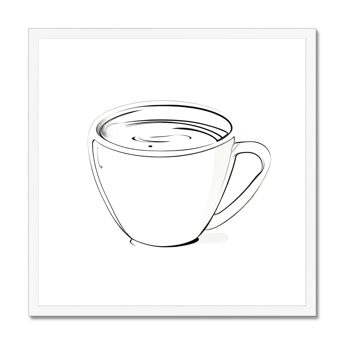 Seek & Ramble Framed 12"x12" / White Frame Simply Coffee Illustration Framed Print