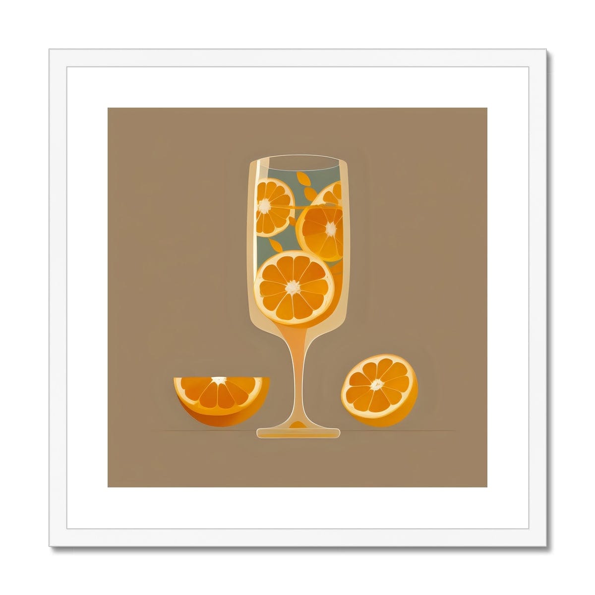 Seek & Ramble Framed 12"x12" / White Frame Orange Spritz Framed Print