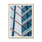 Seek & Ramble Framed A4 Portrait / Natural Frame Blue Abstract Architecture Framed Print