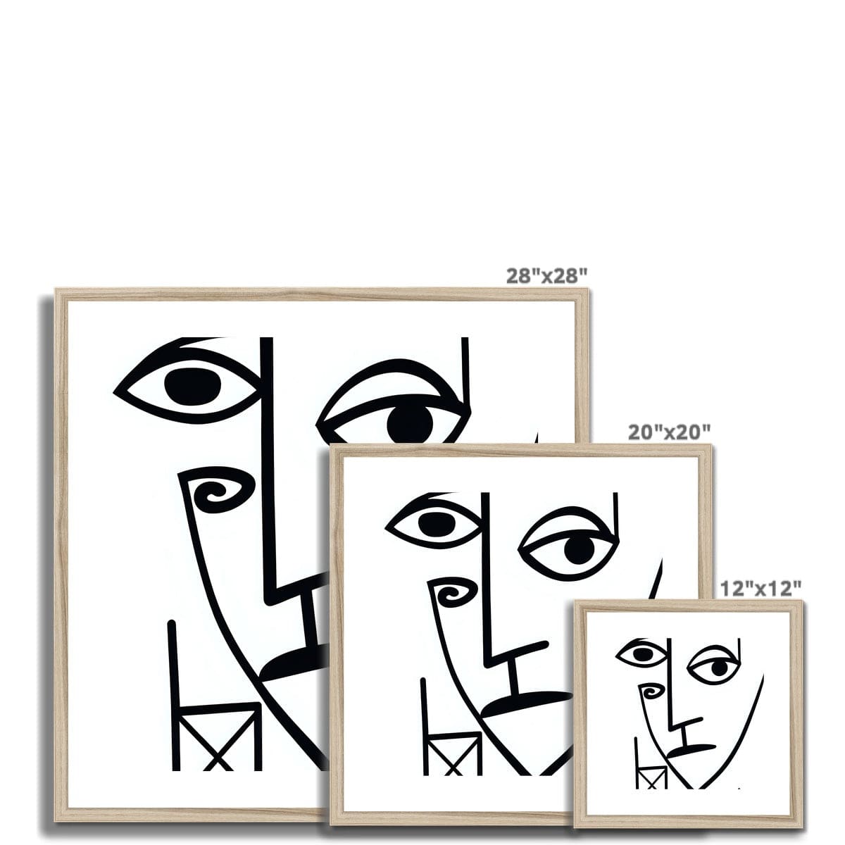 Seek & Ramble Framed Ai Picasso Style Face Framed & Mounted Print