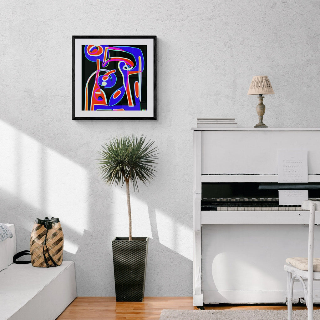 Seek & Ramble Framed Ai Picasso Style Neon Dreams Framed & Mounted Print