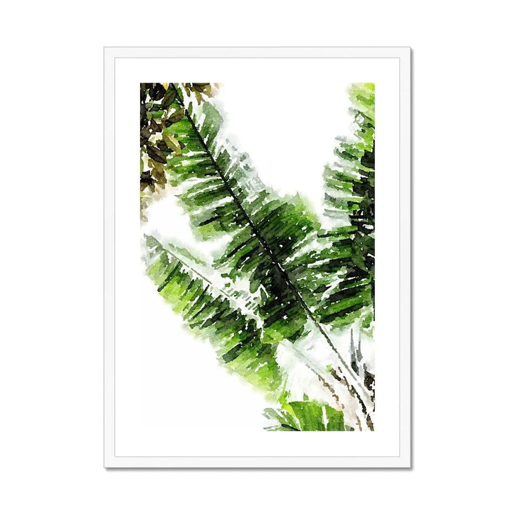 Seek & Ramble Framed A4 Portrait / White Frame Banana Leaf Framed Print