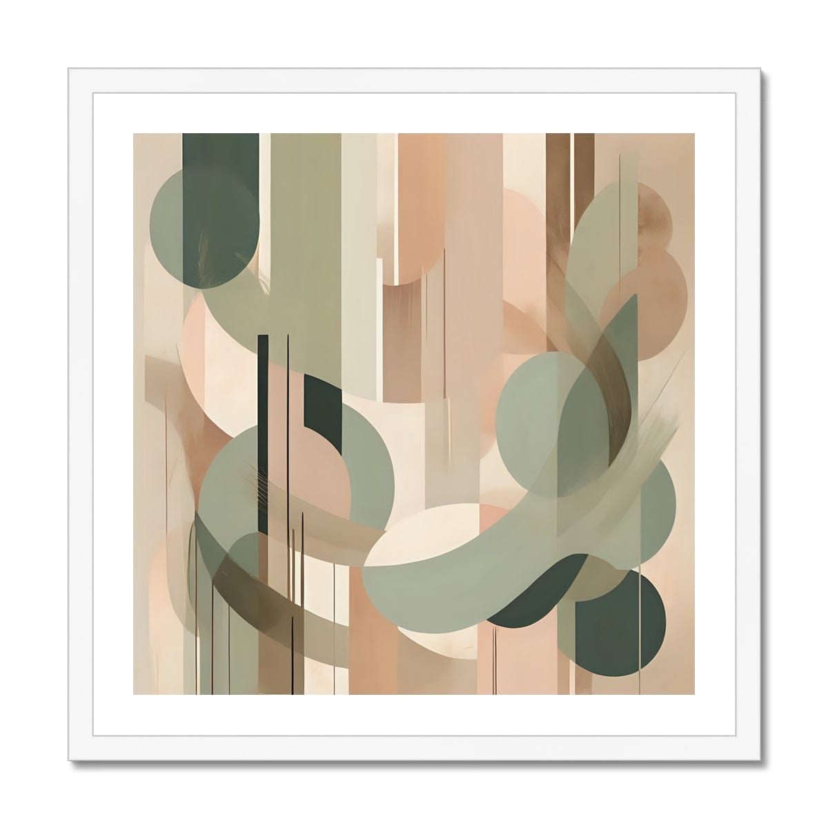 Seek & Ramble Framed 12"x12" / White Frame Abstract Sage #2 Framed Print