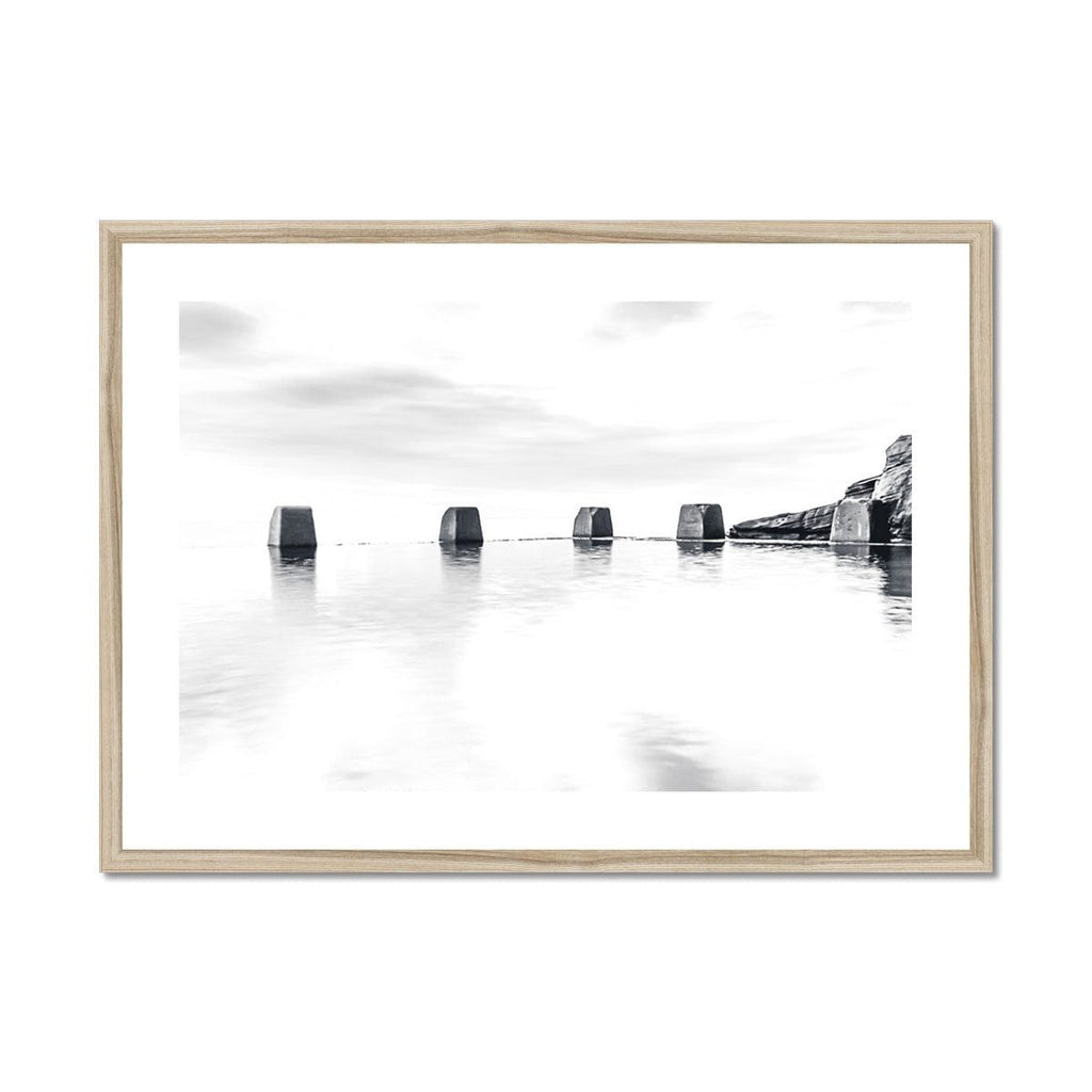SeekandRamble Framed 28"x20" / Natural Frame Black & White Pool Blocks Framed & Mounted Print