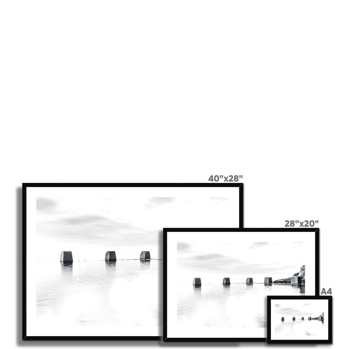 Adam Davies Framed Black & White Pool Blocks Framed & Mounted Print