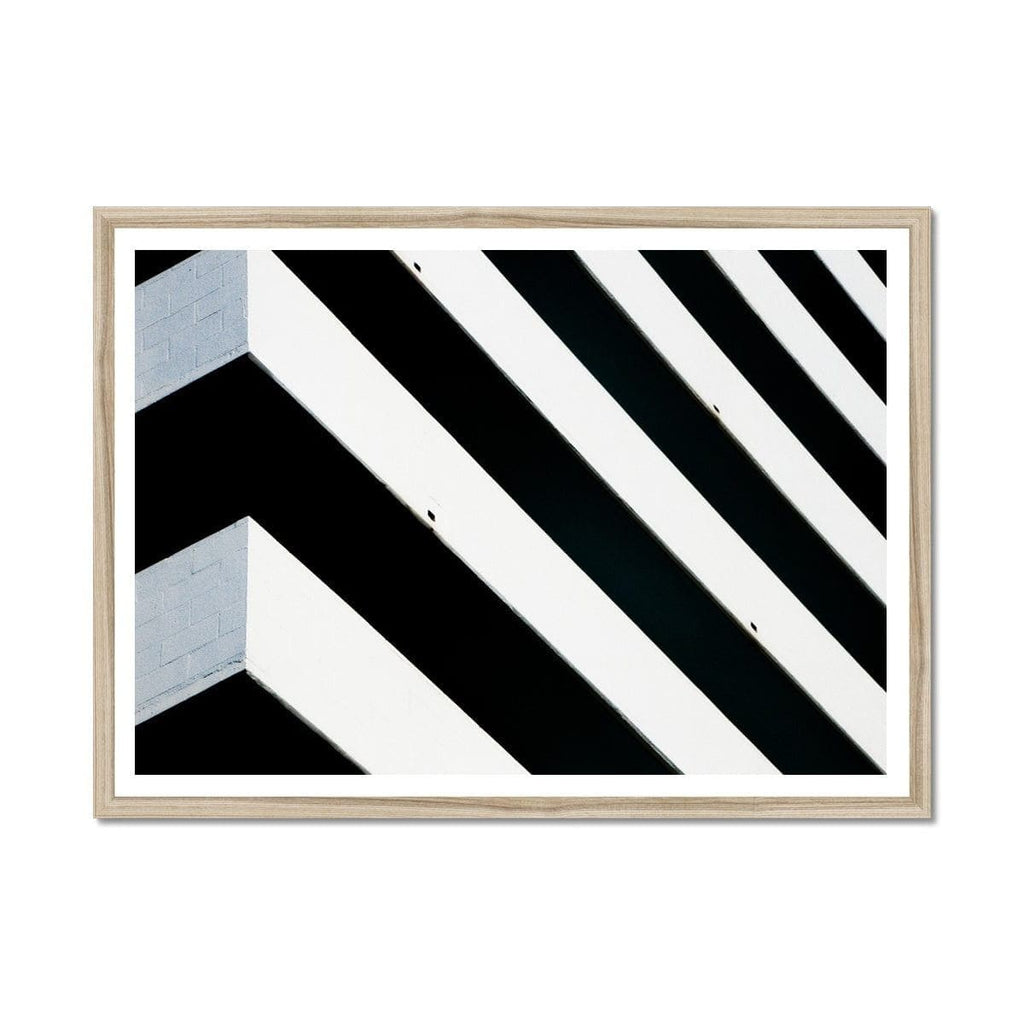 Seek & Ramble Framed A4 Landscape / Natural Frame Blue Lines Architecture Companion Framed Print
