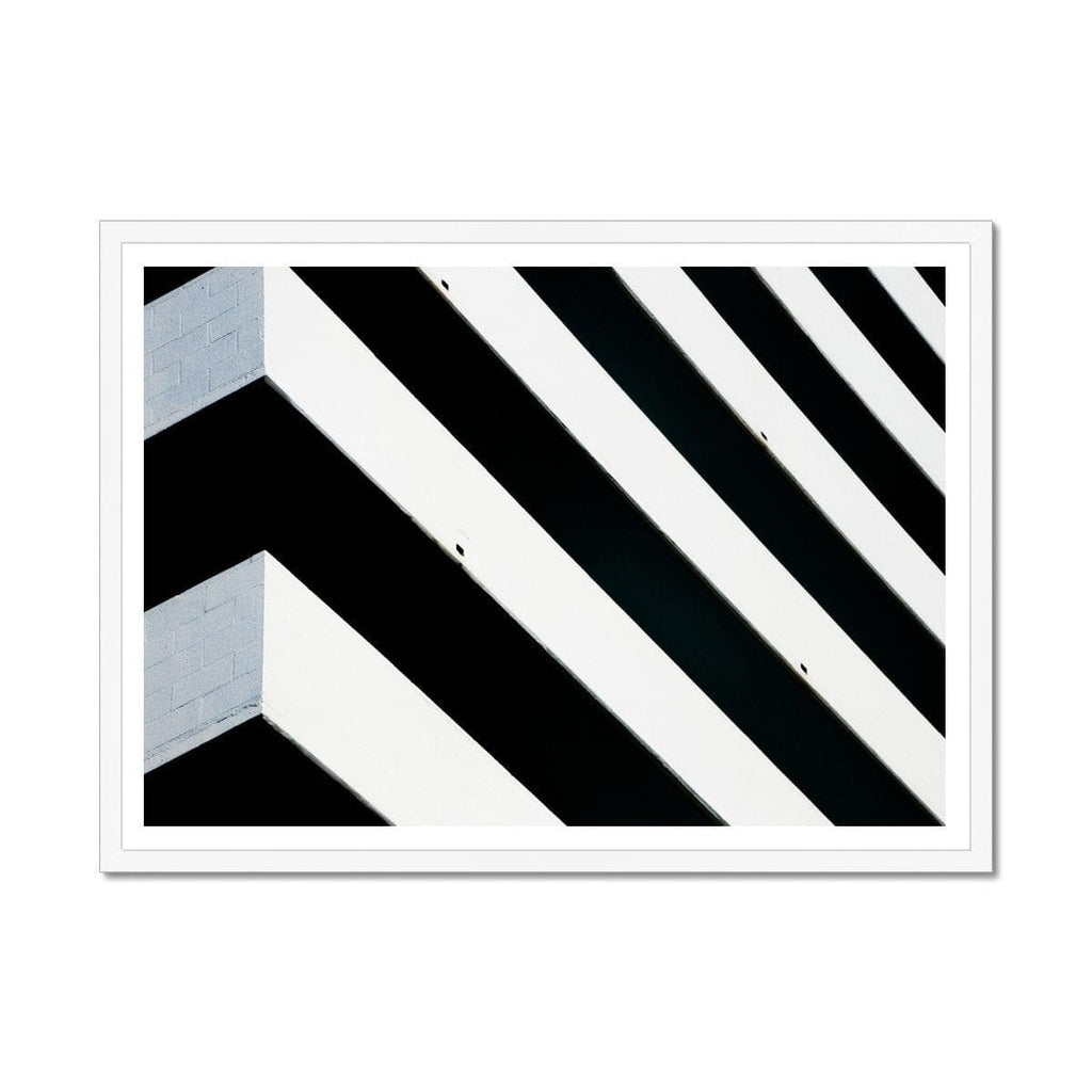 Seek & Ramble Framed A4 Landscape / White Frame Blue Lines Architecture Companion Framed Print