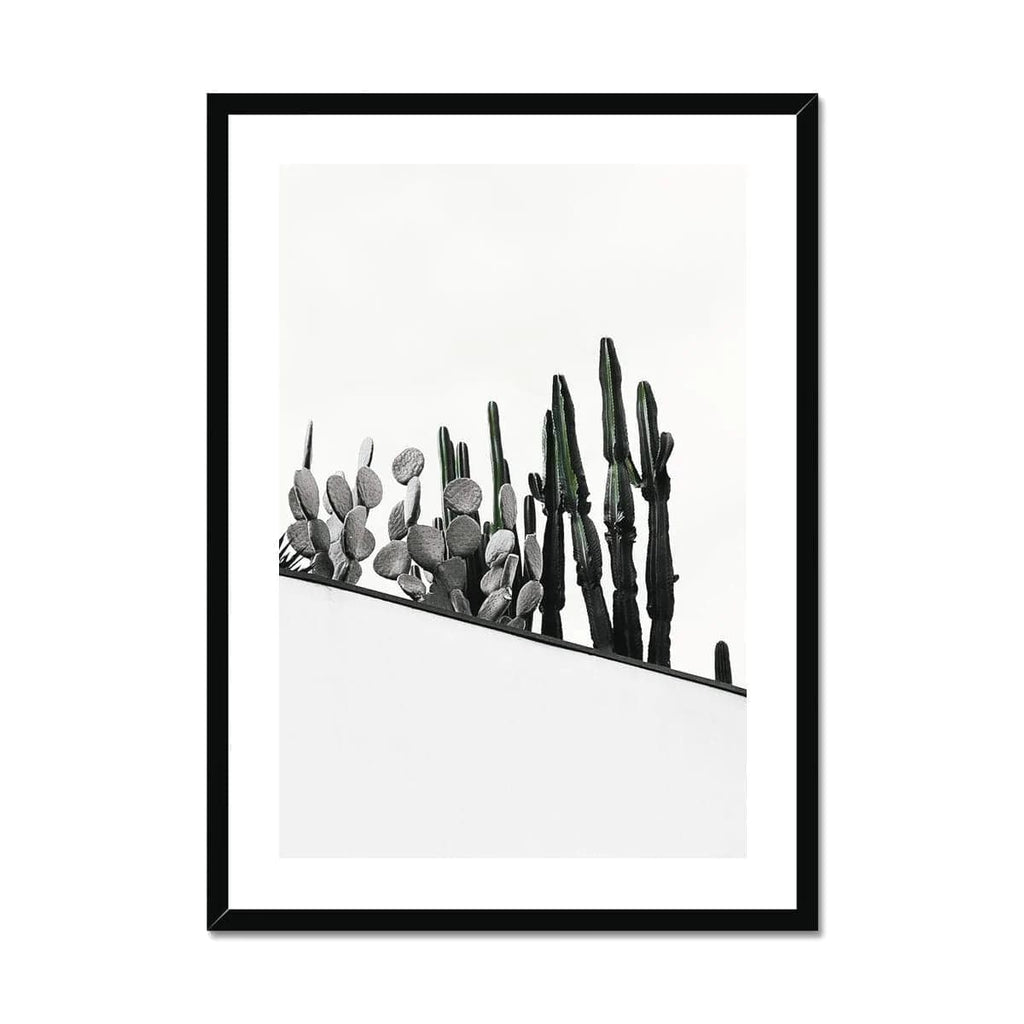 Seek & Ramble Framed A4 Portrait / Black Frame Cactus Rooftop Botanical Framed Print