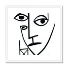 Seek & Ramble Framed 12"x12" / White Frame Ai Picasso Style Face Framed & Mounted Print